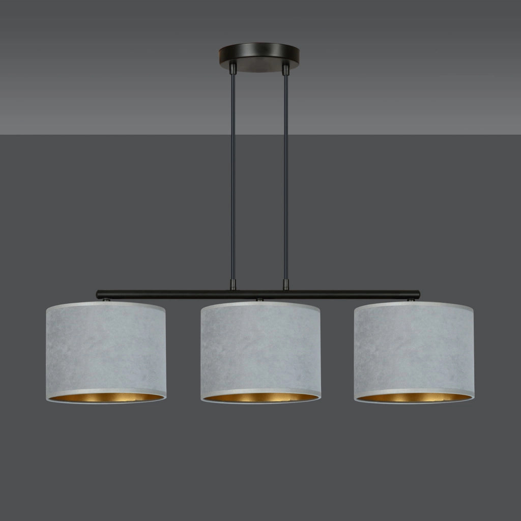 Emibig Hilde lampadario 3xE27 grigio oro nero dimmer