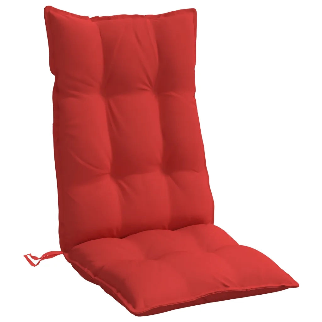 Cuscini per Sedia con Schienale Alto 4 pz Rosso Tessuto Oxford 377621