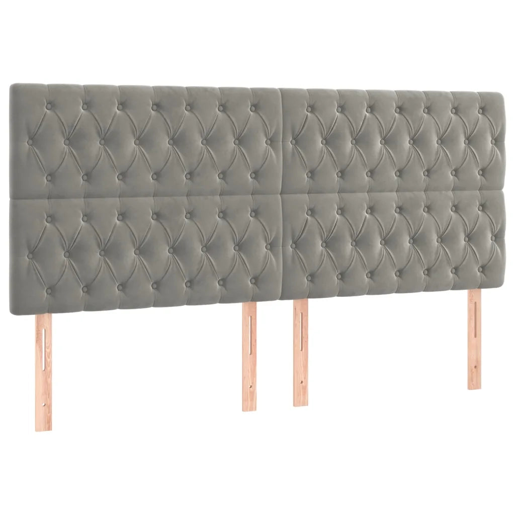 Giroletto con Testiera-Struttura Letto con testiera Grigio Chiaro 180x200 cm in Velluto 252529