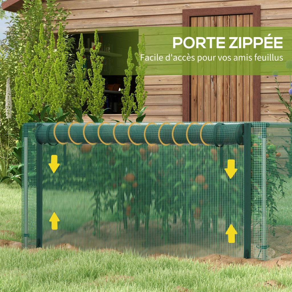 Serra da giardino per pomodori con porta zippata e rete protezione HDPE ¨C Xylo ¨C 125x373x62,5 cm