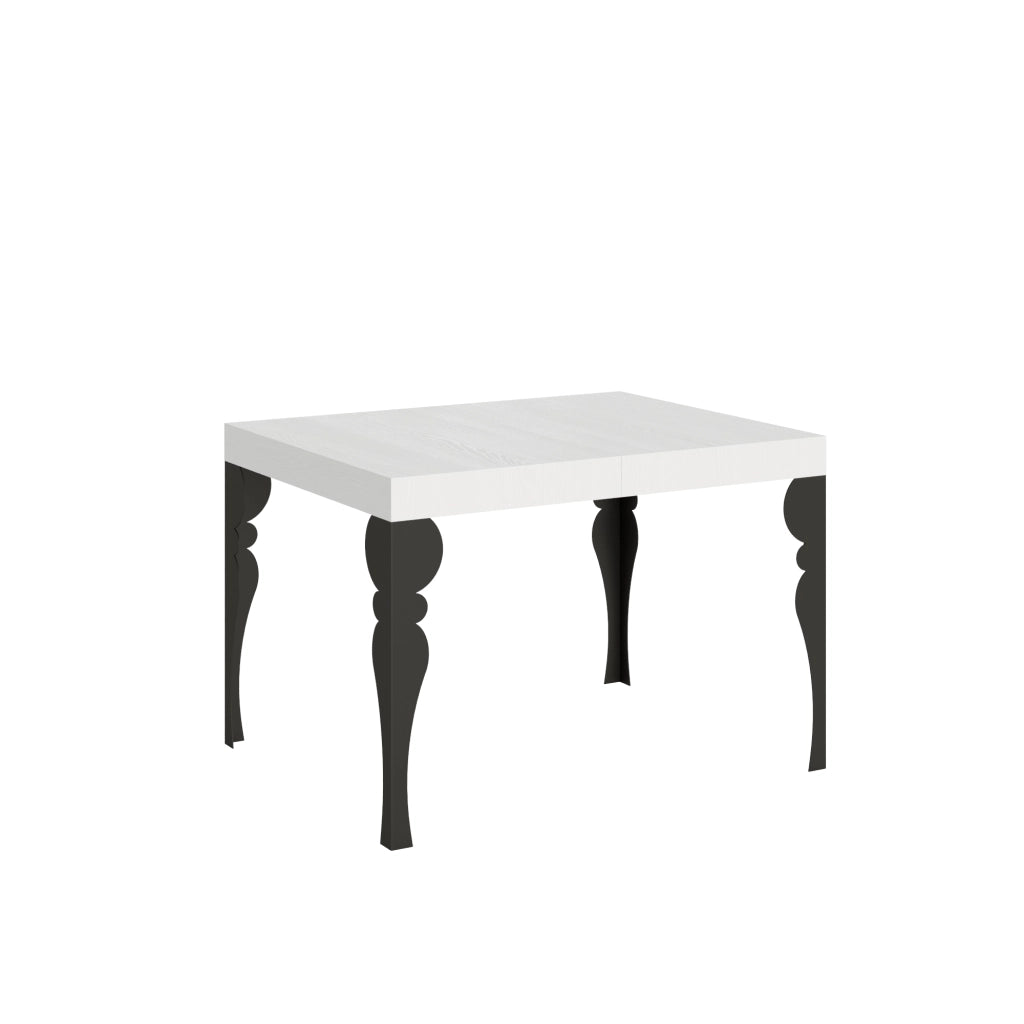 Tavolo allungabile 70x110/194 cm Paxor Bianco Frassino telaio Antracite