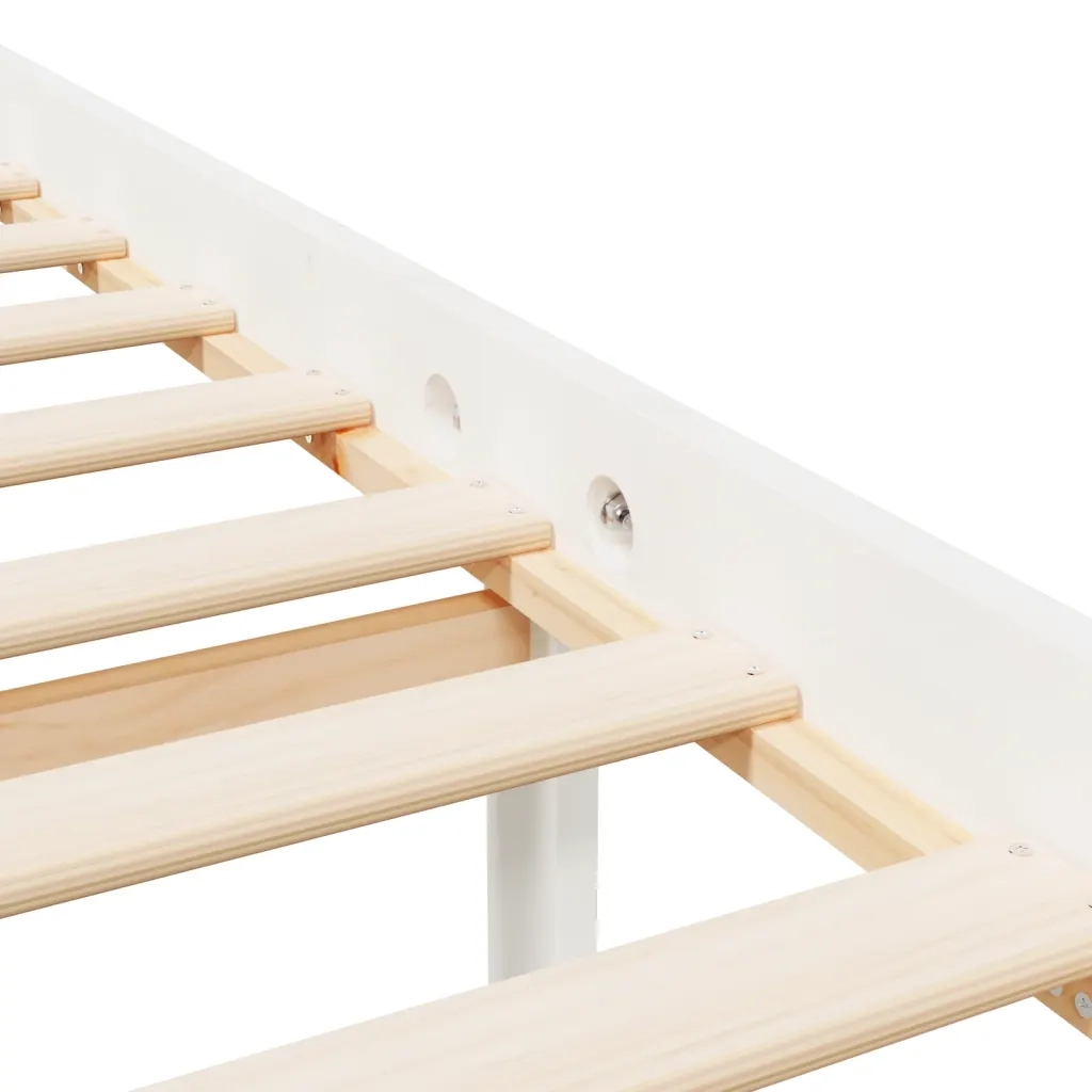 Letto matrimoniale | Letto per adulti | Letto per Anziani con Testiera Bianco 140x190 cm Legno Massello