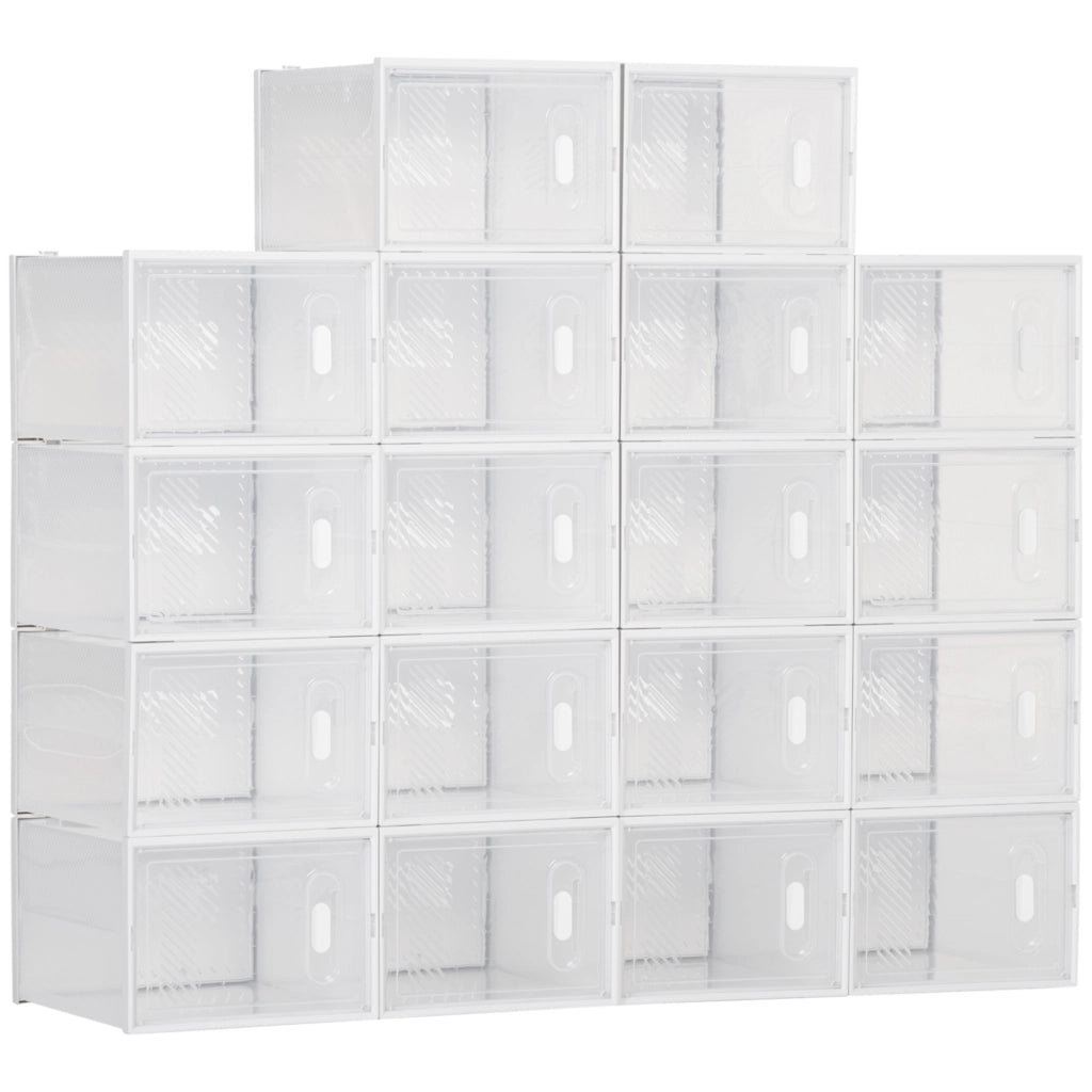 Armadio per scarpe modulare con ante magnetiche ¨C zephmum ¨C trasparente 28x36x21 cm