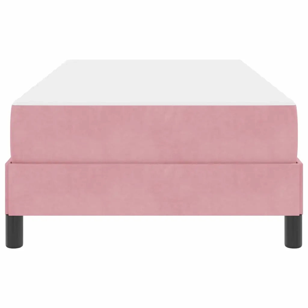 Letto a molle con materasso Rosa 100 x 220 cm Tessuto