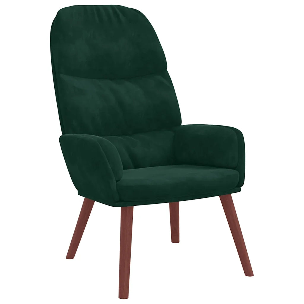 Sedia Relax Verde Scuro in Velluto 4102612