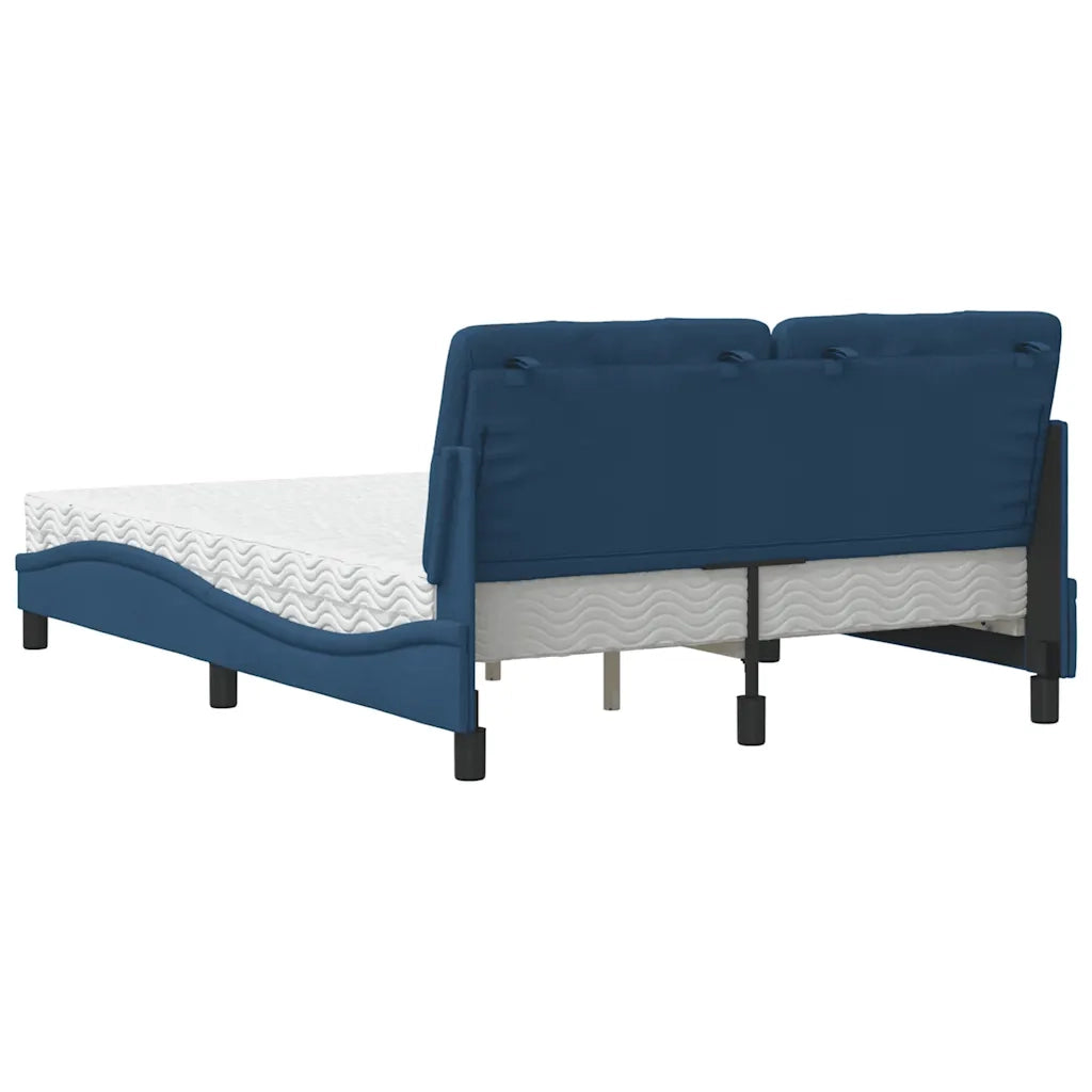 Letto con Materasso Blu 140x200 cm in Tessuto 3310747