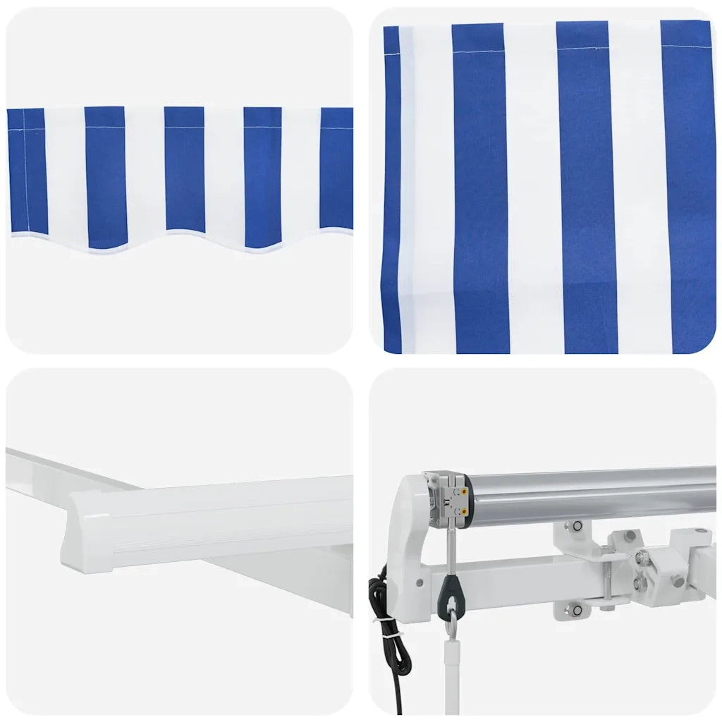 Tenda Retrattile Blu e Bianco 400 x 200 cm 3329779