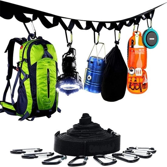 Organizzatore di stoccaggio per tenda accessori (4 morsetti a 4 fili neri)
