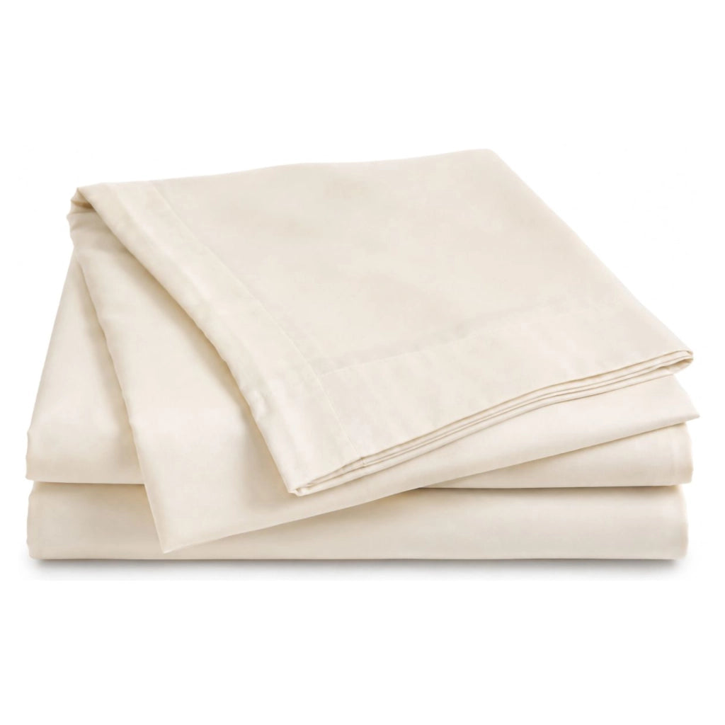 Rova, set Completo Letto Matrimoniale in Cotone, Bianco Avorio