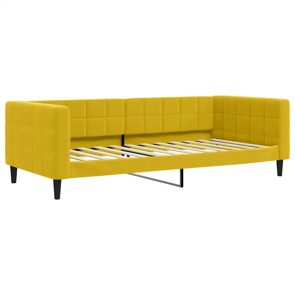 Divano letto | Sof¨¤ letto | Letto singolo con Materasso Giallo 90x200 cm in Velluto