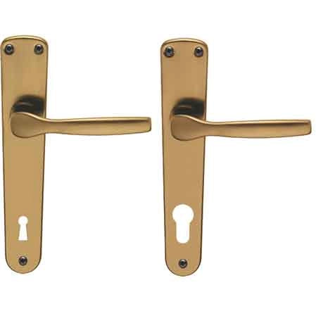MANIGLIA 'GINEVRA' CON PLACCA Foro Yale - colore bronzo - BRIALMA