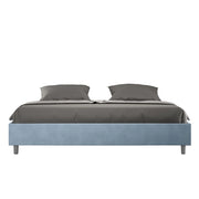 BS COM Letto con rete imbottito 180x190 microfibra azzurro