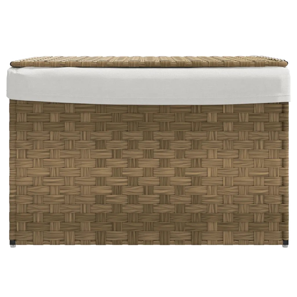 Cesto Portabiancheria con Coperchio 55,5x35x34 cm Polyrattan CFW8118783