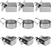 Set di Dessertiere da 9 pezzi - Anelli rotondi, a forma di cuore, quadrati - Dessertiere in acciaio inossidabile - Dessertiere con sollevatore - Sicuri per l'alimentazione - Anticorrosivo