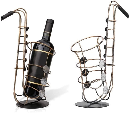 Scaffale per Vino in Acciaio - Supporto per Bottiglie - Decorativo - Scaffale da Cucina - Romantico - Resistenente allo Shock - Supporto per Vino