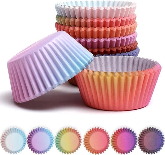 300 pezzi di contenitori per cupcake in forma di muffin - Cupcake-bacchette - Forme per cupcake (formato standard)