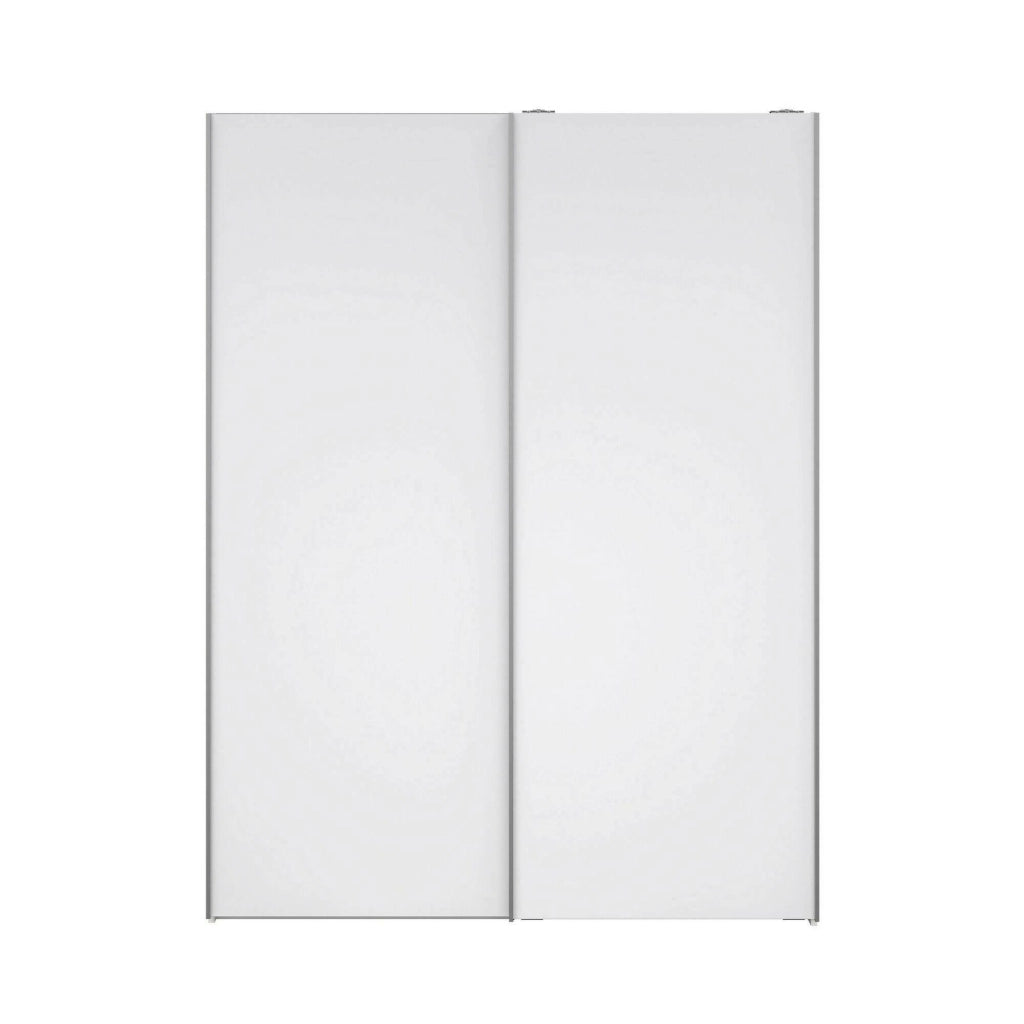 Guardaroba 2 ante Maurice, Mobile camera da letto, Cabina armadio portabiti, Armadio appendiabiti, 150x61 h200 cm, Bianco lucido