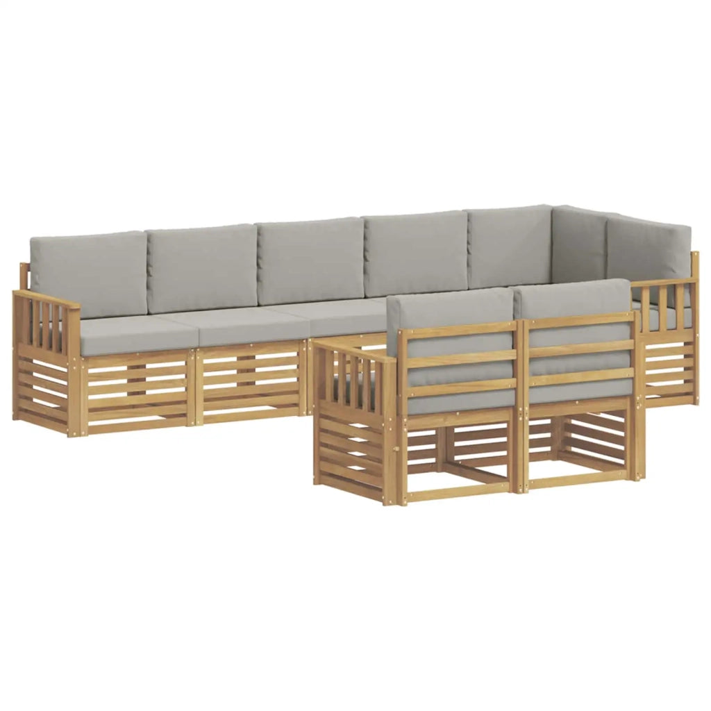 Set di divani da esterno 8 pcs Bianco e Grigio Chiaro 3392026