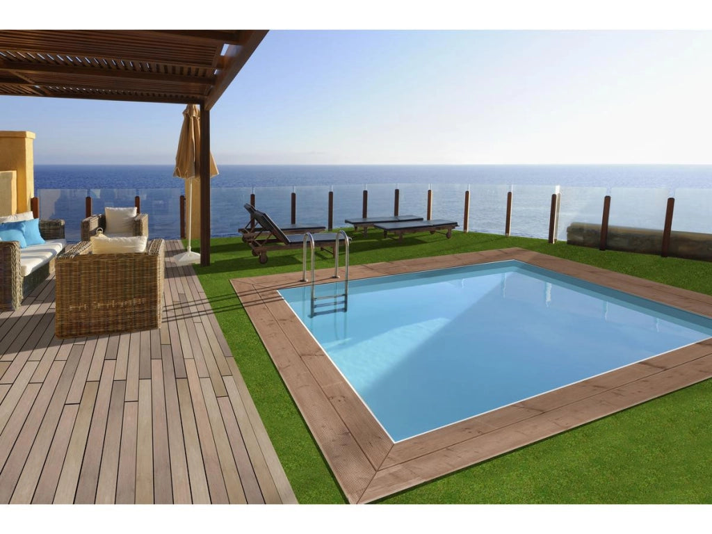 Piscina rettangolare in legno "Caimans" - 4,10 x 3,00 x 1,24 m