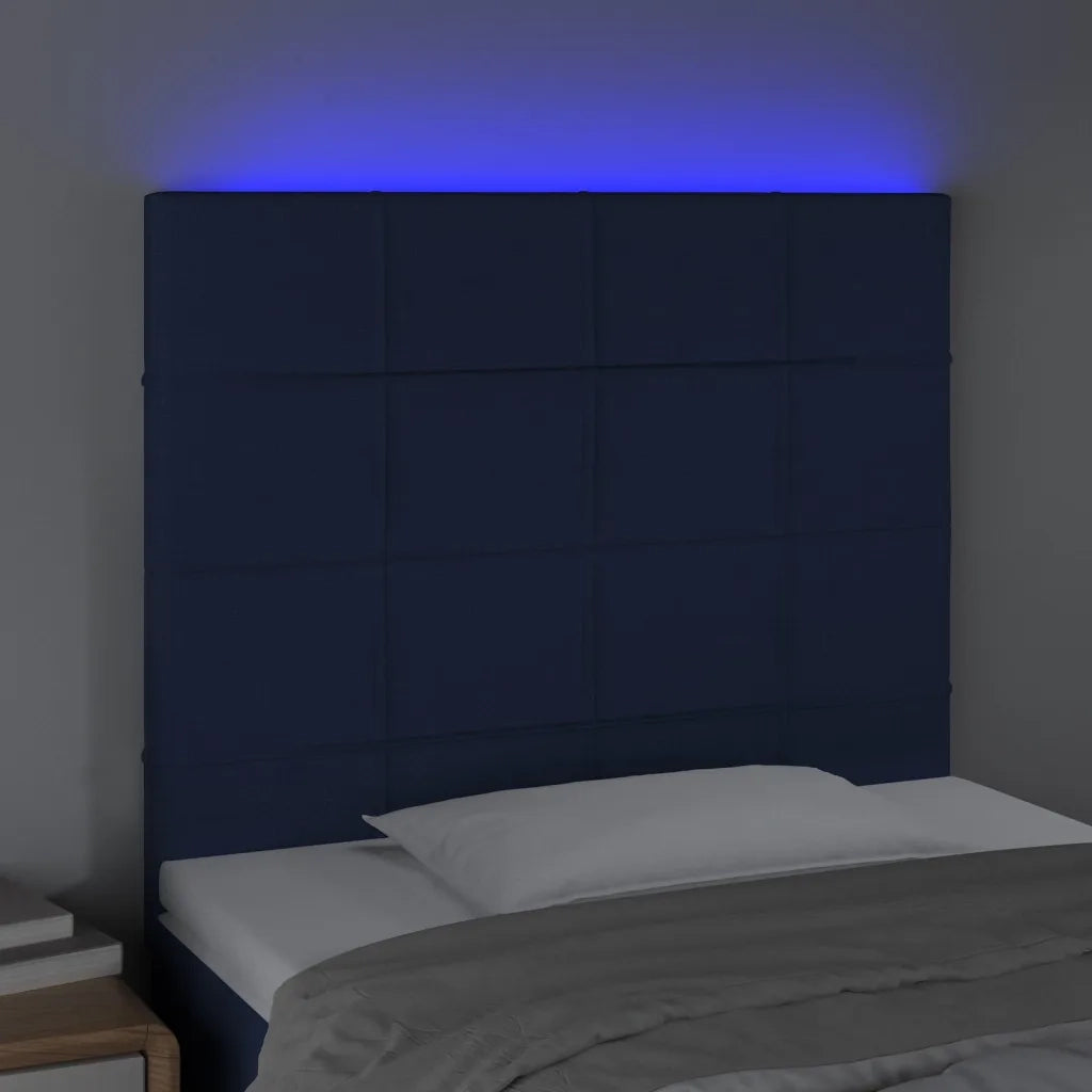 Testiera | Testata a LED Blu 80x5x118/128 cm in Tessuto