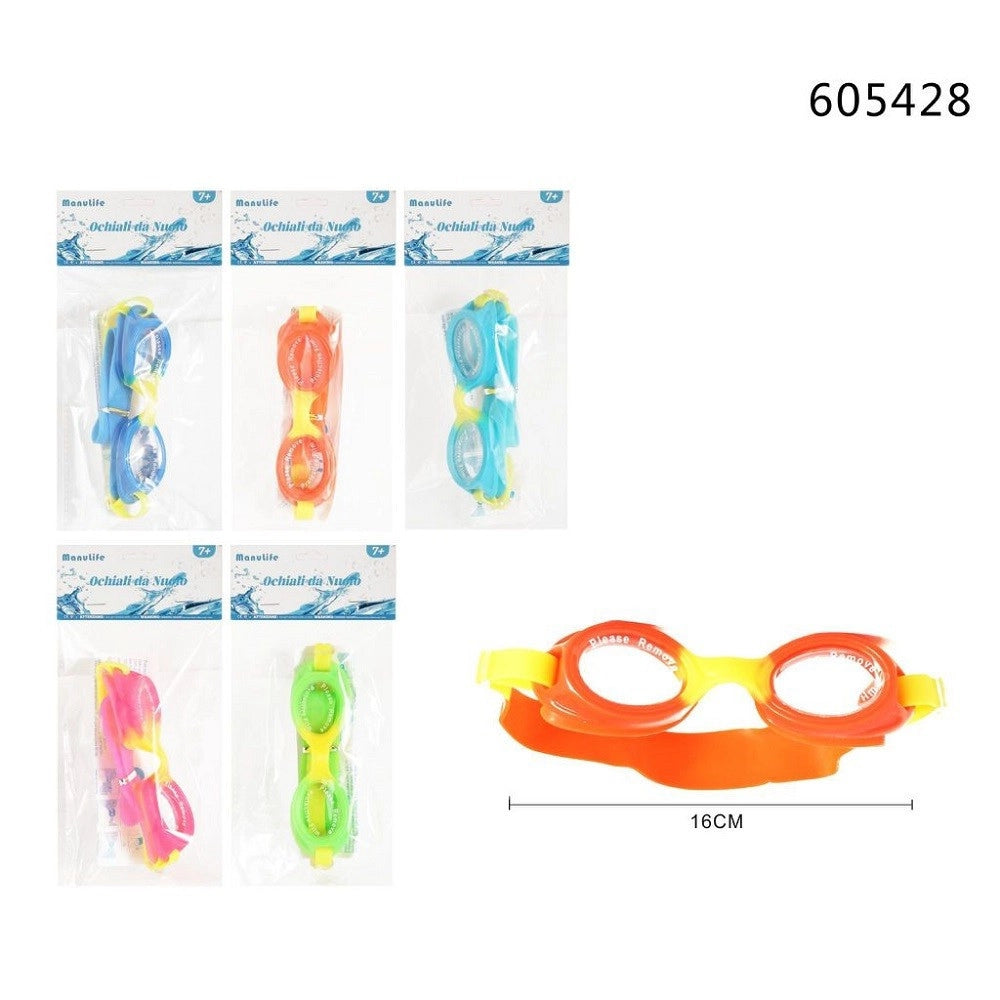 Trade Shop - Occhialini Da Nuoto Piscina Mare Estate Per Bambini 16cm Varie Colorazioni 605428 -