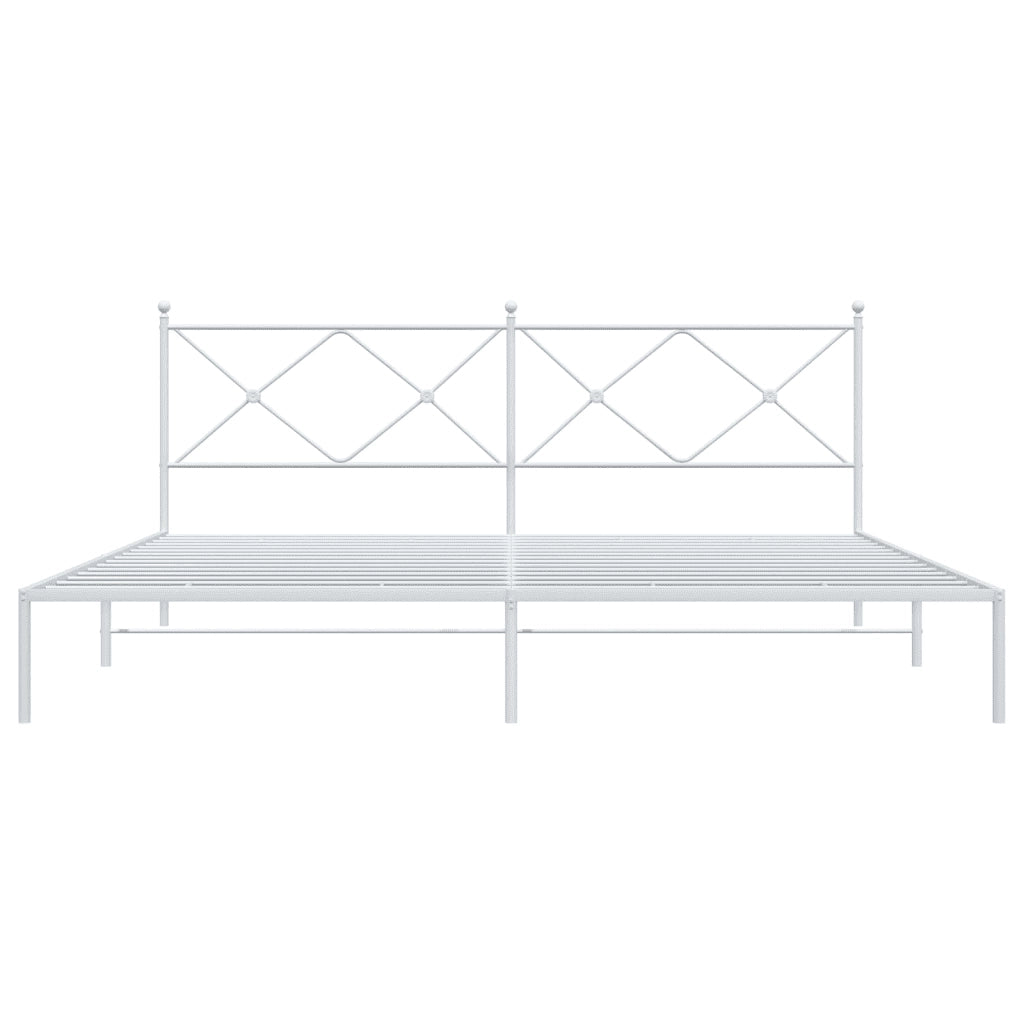 Giroletto con Testiera Metallo Bianco 193x203 cm 376557