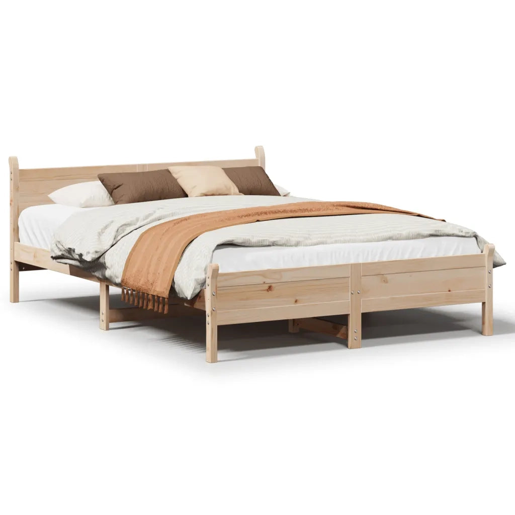 Letto senza Materasso 120x200 cm in Legno Massello di Pino 855594