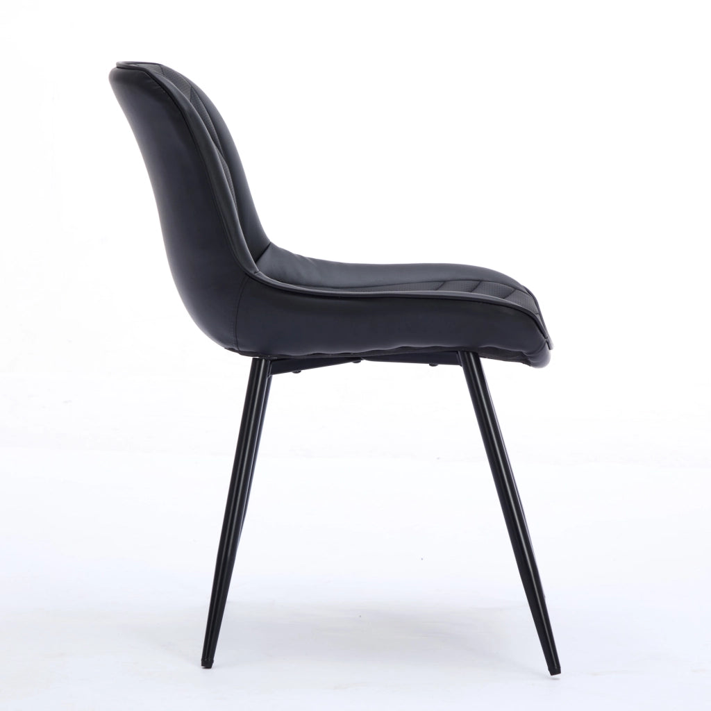 Sedie da pranzo, set da 2, sedie ergonomiche da cucina con rivestimento in similpelle PU traforata traspirante e trapuntatura 3D artistica, robuste ga