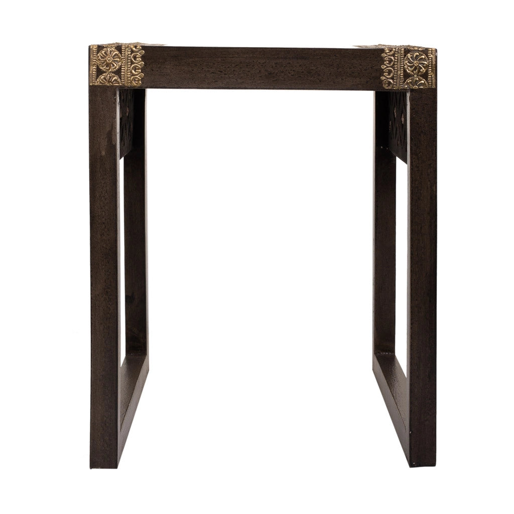 Tavolo in legno e metallo grigio 35x40x43 h