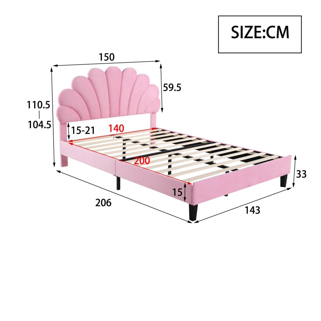 letto imbottito velluto rosa 140 x 200 cm