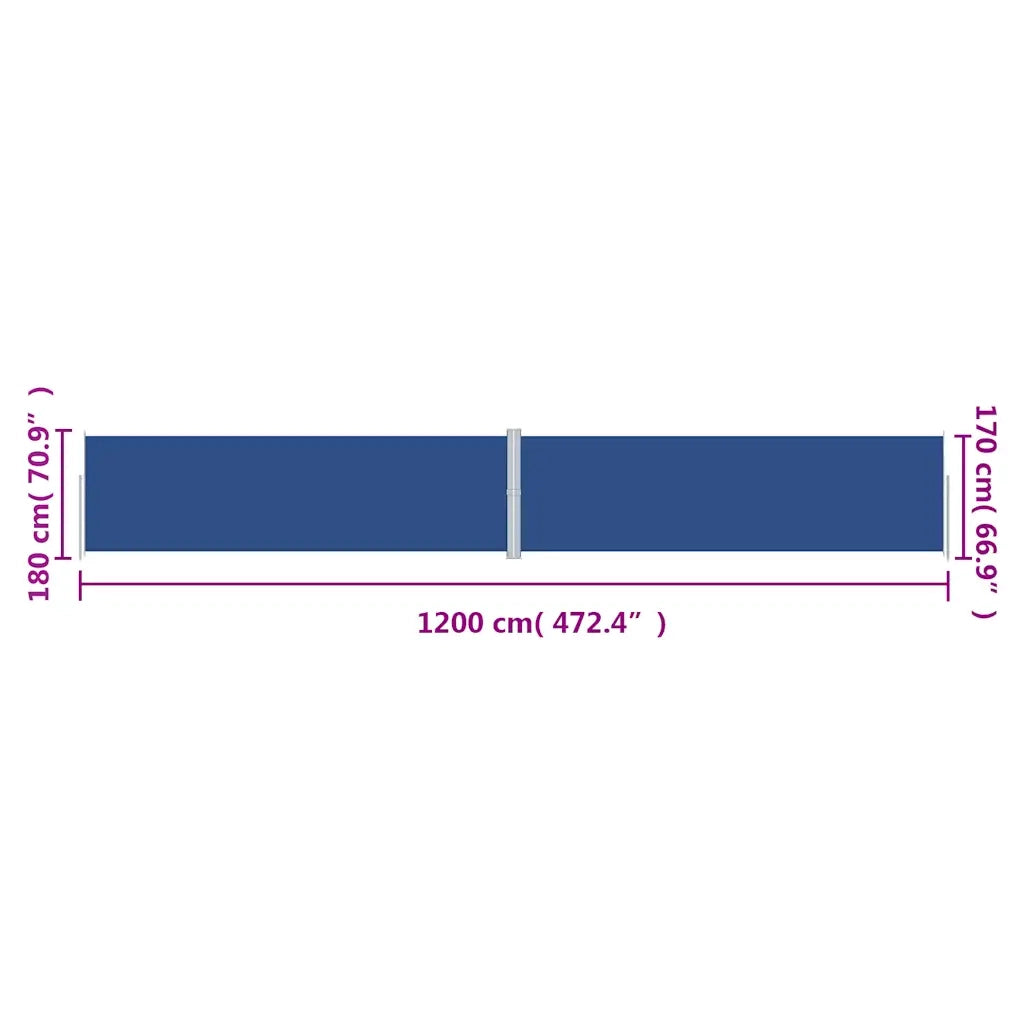 Tenda da Sole Laterale Retrattile Blu 180x1200 cm 318076