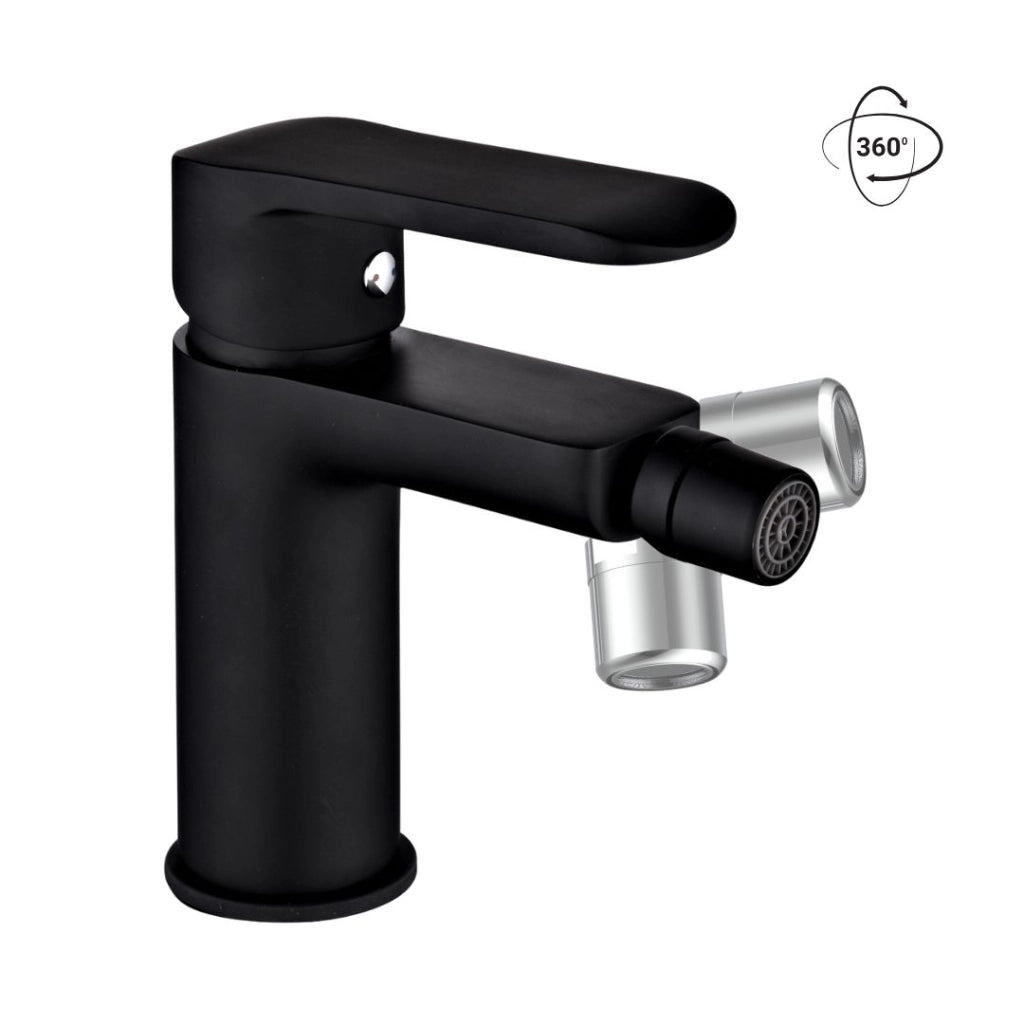 Tris rubinetti miscelatori bidet lavabo doccia ad incasso linea puma nero opaco