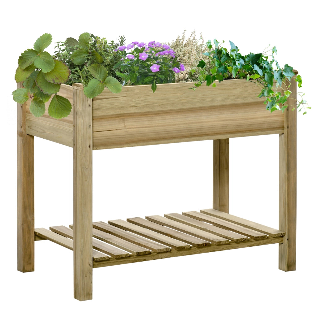Tavolo da Coltivazione Giardino Urbano in Legno ¨C Zephmum ¨C Naturale 91x51x76 cm