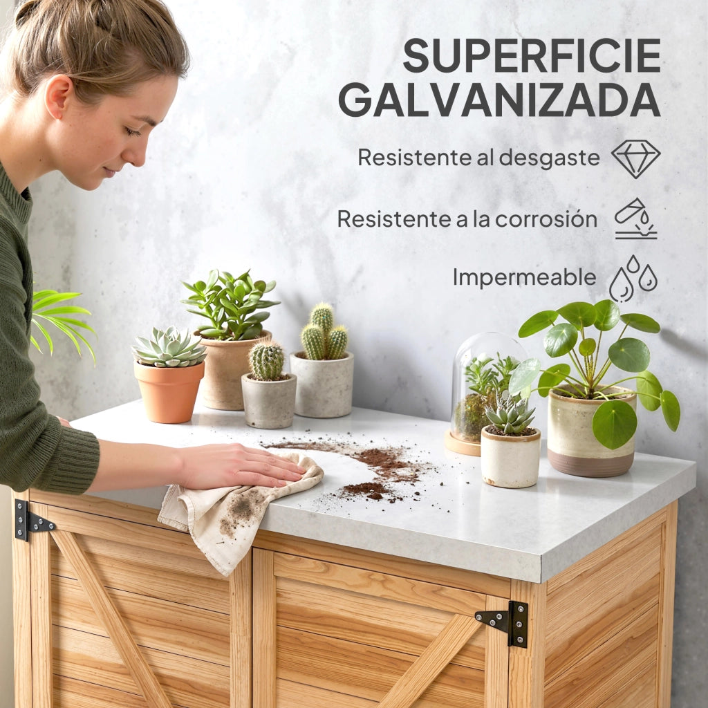 Caseta da Giardino ¨C zephmum ¨C Legno Acciaio 79x43x92 cm