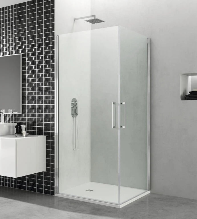 Box doccia angolare OPEN 2 porte battenti 45x80 cm cromo trasparente