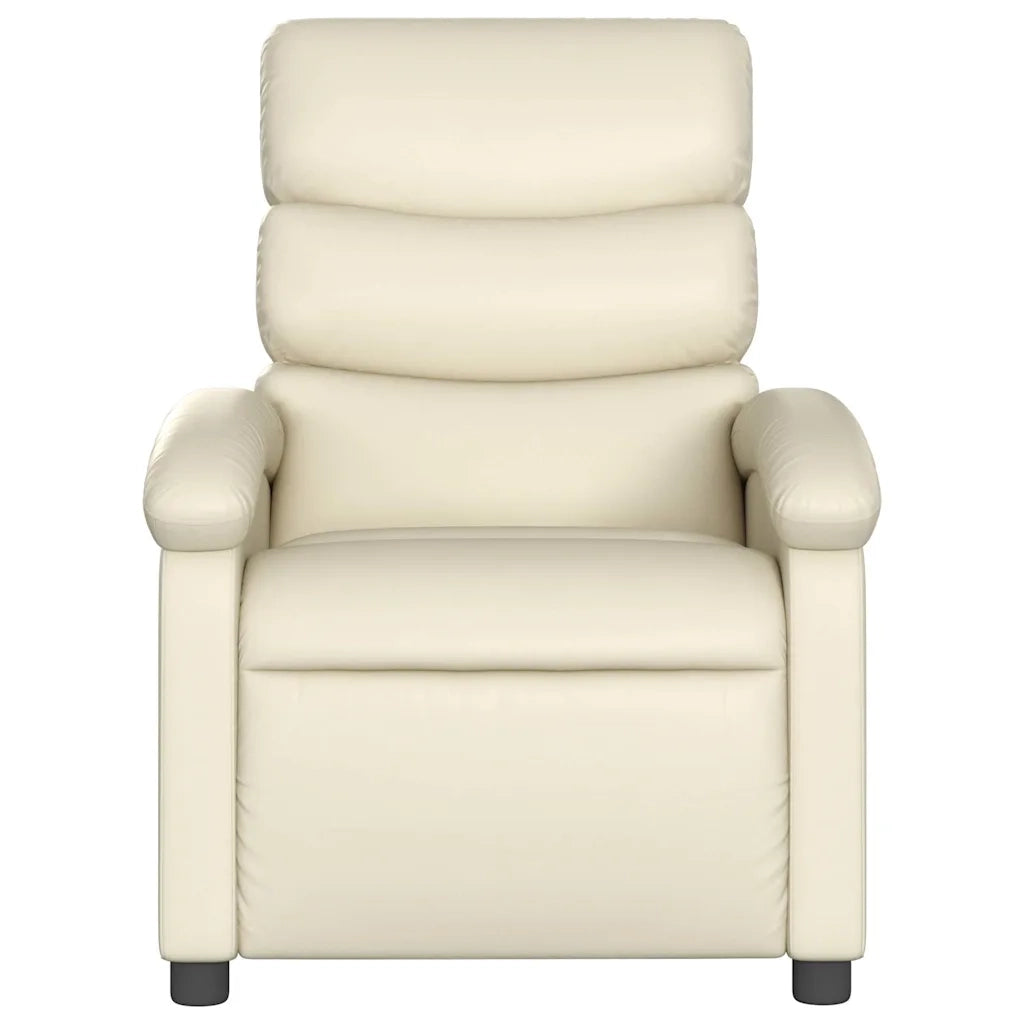 Divano Sedia-Poltrona Massaggiante Elettrica Reclinabile Crema Similpelle 334503