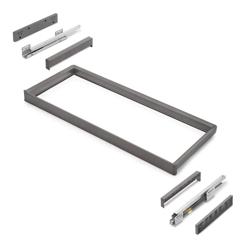 Telaio con guide a estrazione totale e chiusura morbida per accessori per armadi Quartz, 762-788mm, Alluminio e plastica