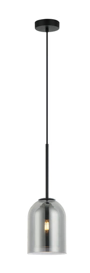 Lampada a sospensione Elaris nera vetro fumé E27 Light Prestige