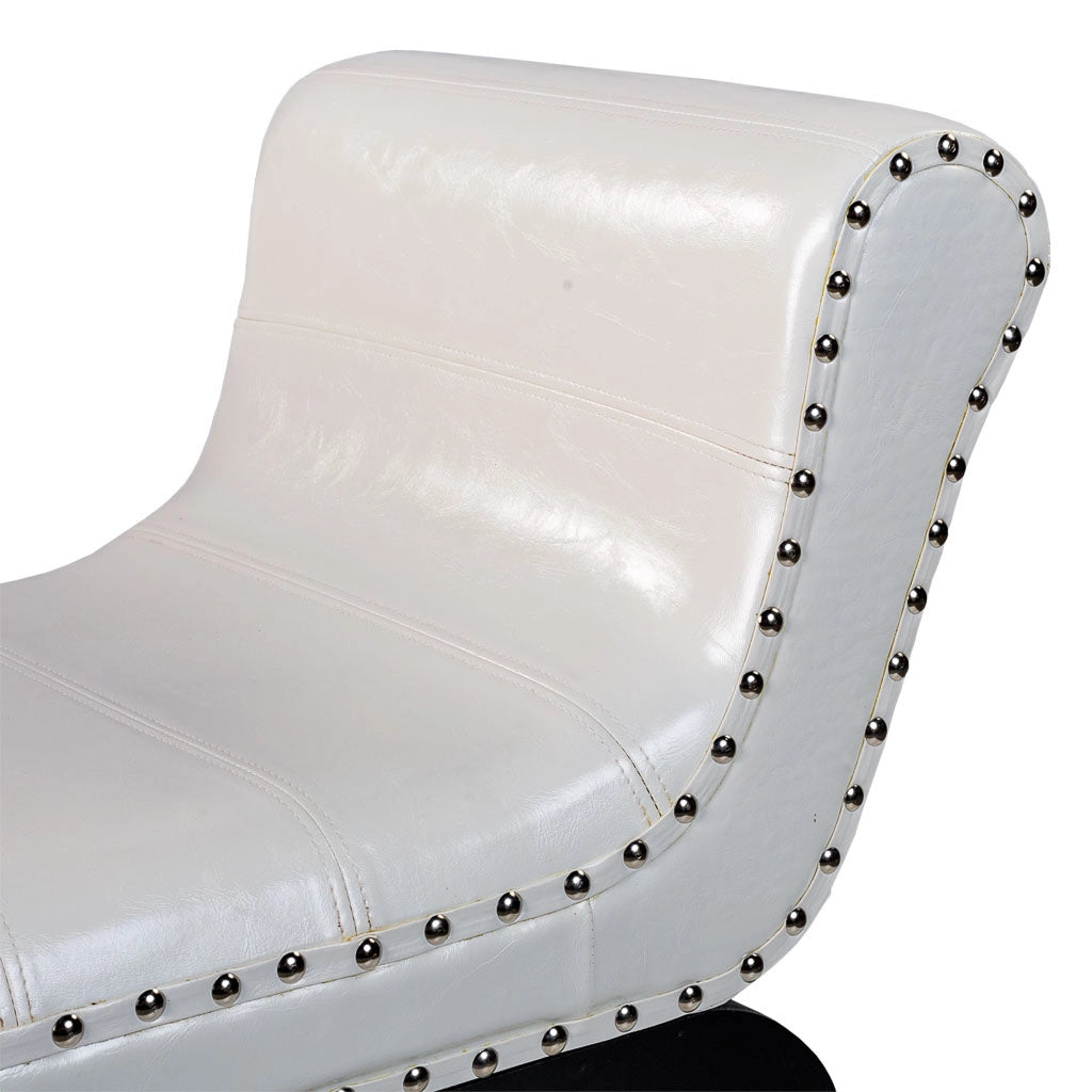 Sgabello in similpelle bianca 90x40x65h
