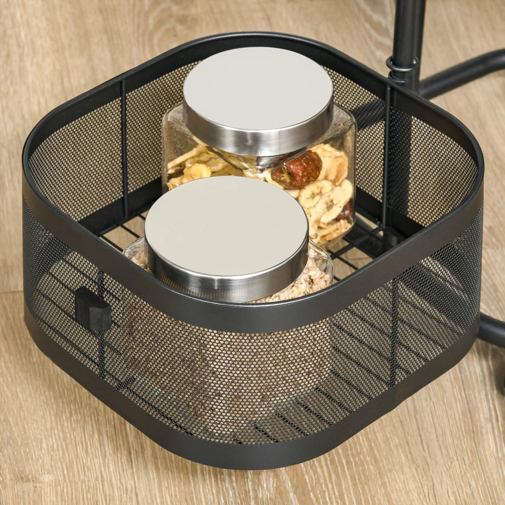 Carrello da cucina con 4 livelli girevole ¨C Minimal ¨C 33x33x77 cm nero