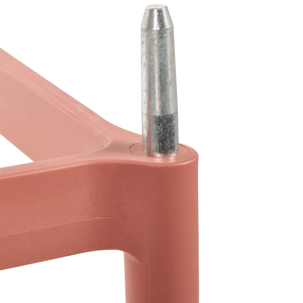 Set di 2 sedie da bar per sala da pranzo in materiale sintetico rosso chiaro senza braccioli stile moderno per interni ed esterni