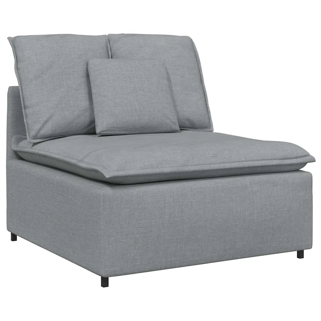 Divano Modulare con Cuscini in Tessuto Grigio Chiaro 3321267