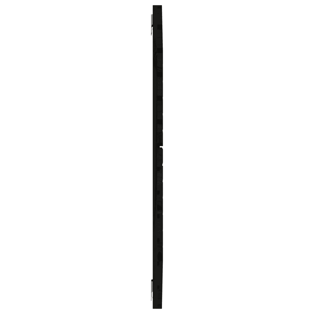 Testiera | Testata da Parete Nera 126x3x91,5cm in Legno Massello di Pino
