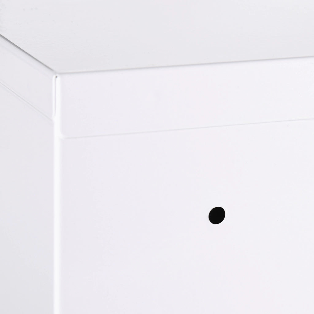 Armadietto da farmacia a muro con serratura e 2 chiavi, in acciaio bianco, 40x15x53,5 cm, per bagno e cucina.
