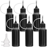 Set di pennelli applicatori per colla - 100 ml - Pennello applicatore con boccetta - Boccetta con pistone - Pennello a forma di mini-treccia - Applicatore per colla inchiostro olio - Adatto per diverse superfici - Nero - 10 pezzi