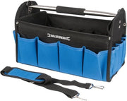 Carrozzino per attrezzi a cassetti aperti Nero Blu 400 x 200 x 255 mm