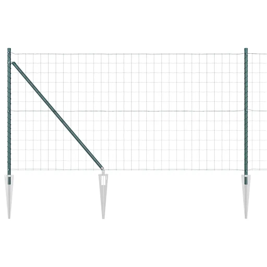 Recinzione da Giardino | Recinzione con Posto Verde 1 x 25 m Acciaio e PVC