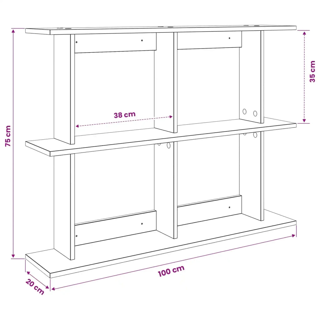 Scaffale da parete A parete Sonoma grigio 100 x 20 x 75 cm 8012089