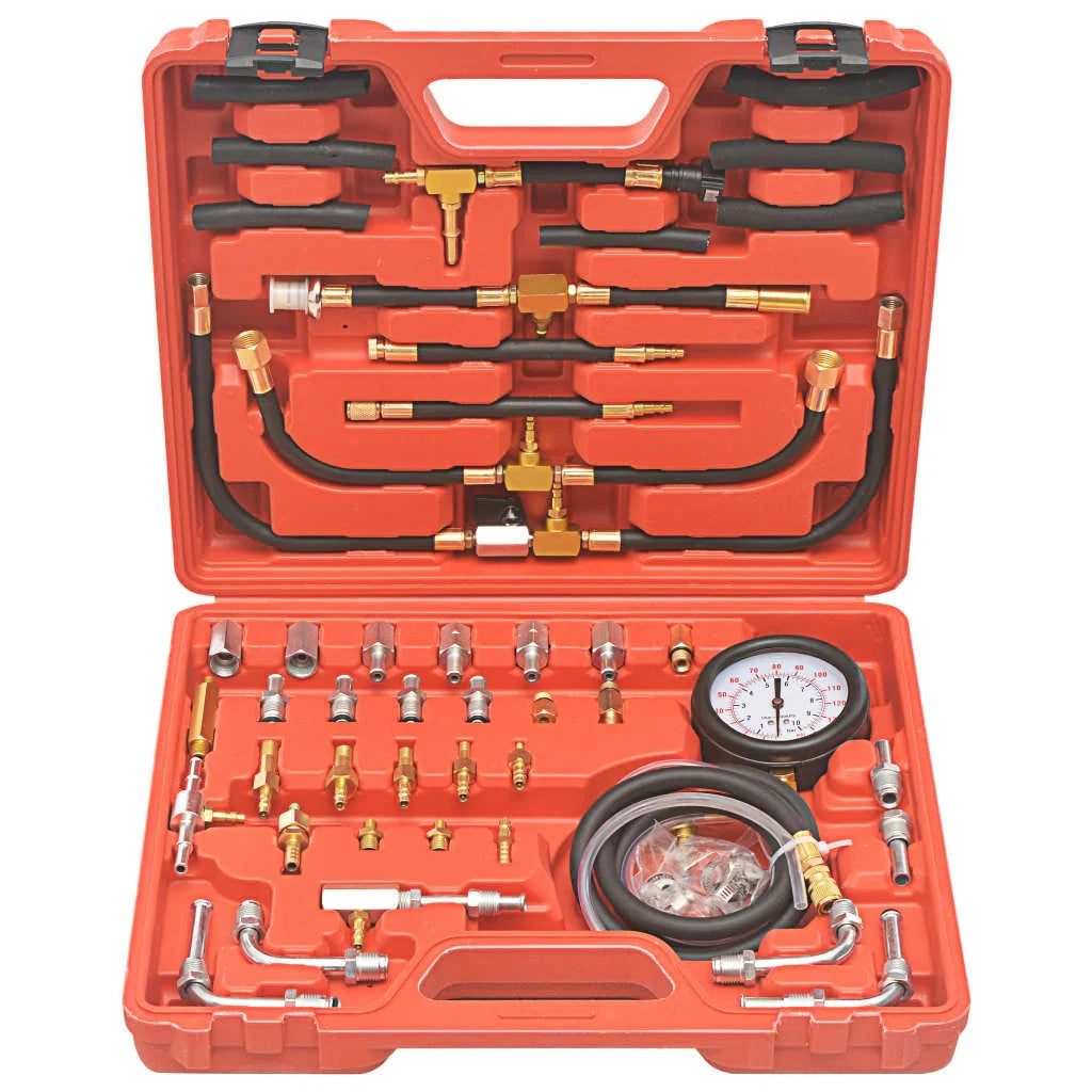Kit di strumenti per il test della pressione di iniezione del carburante per auto veicoli camion garage officina rosso resistente 02_0004266