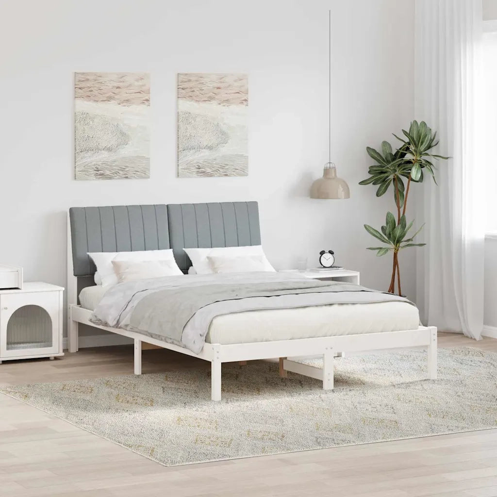 Struttura del letto-Giroletto-Rete del Letto Bianco 135 x 190 cm Pino massello 855126